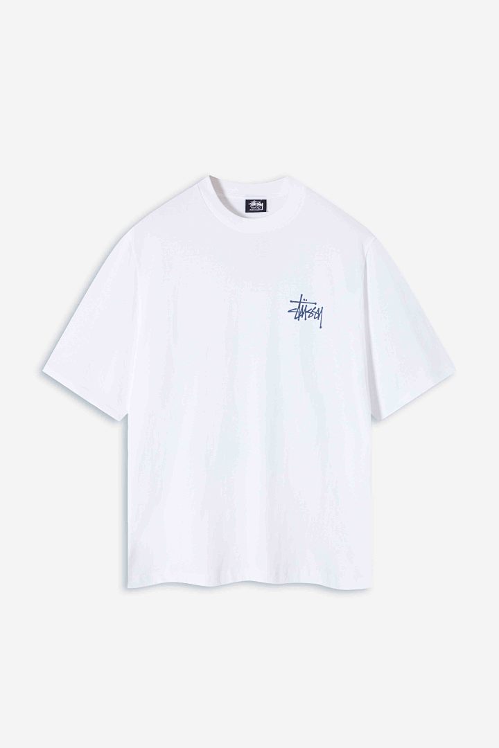 Stussy 108 Stu Fw24 Built In USA Pigment Dyed Tee Print Short Sleeve T Black White S M L - Image 3