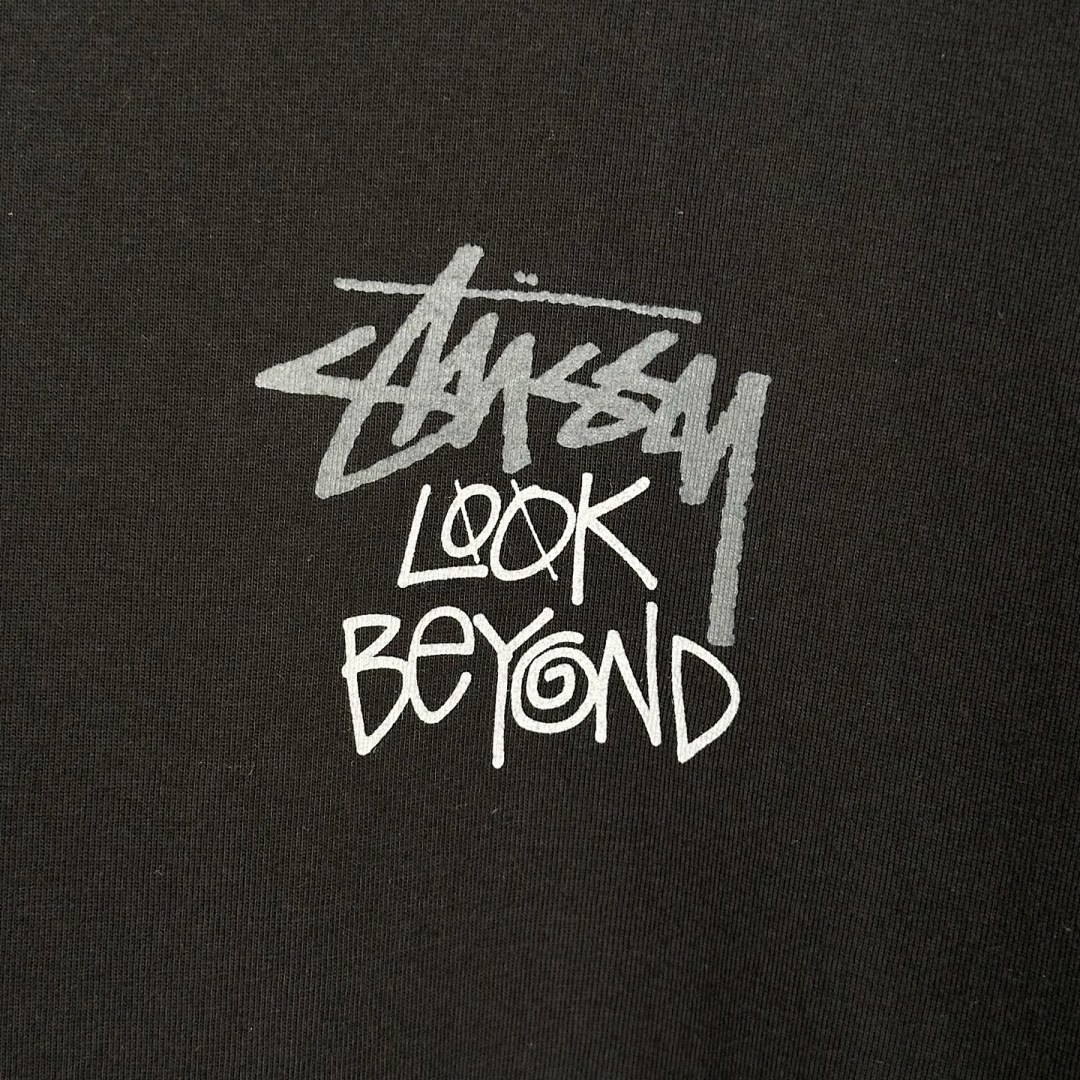 Stussy 128 STU SS25 LOOK BEYOND TEE PIGMENT DYED Double S Print Short Sleeve (Black White) - Image 11