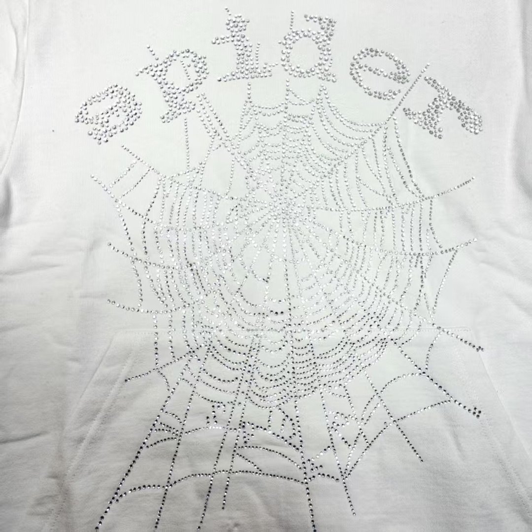 Unbranded HOODIE Rhinestone Diamond White Mens Womens Top : S-XXL - Image 9