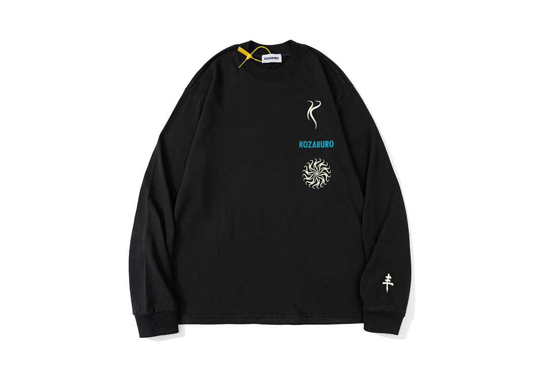Off-White 108 Kozaburo Triple Wind Print Long Sleeve T Blue Light Black Off White S-XL 3231# - Image 3