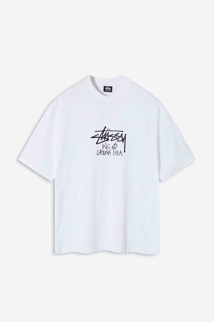 Stussy 108 Stu Fw24 LAGUNA USA TEE PIGMENT DYED Print Short Sleeve T Black White S M L - Image 3