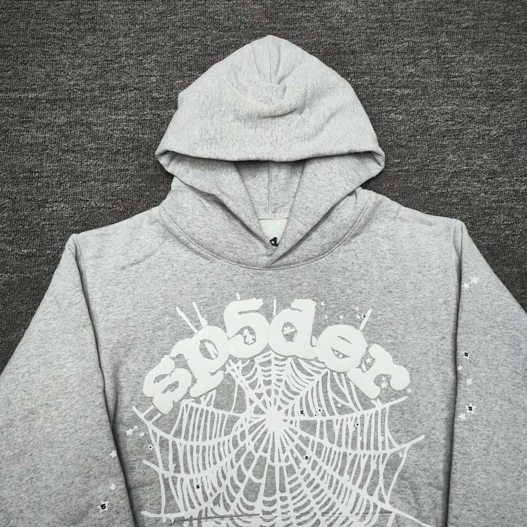 Sp5der HOODIE Angel 555 Top Grey S-XXL - Image 7