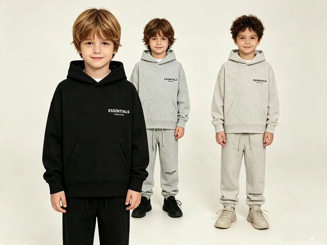 Essentials 188 Kids Ess 22 Velvet : Black Dark Oatmeal Light 4/5 6/7 8 10 12 14/16 - Image 43