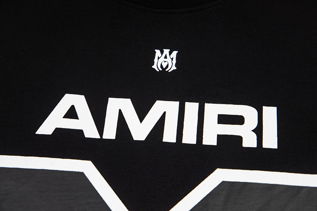 AMIRI 118 Wide Version Model Short Sleeve T Logo 22 Limited Exclusive Print High Wind Black White S M L XL 9909# - Image 7