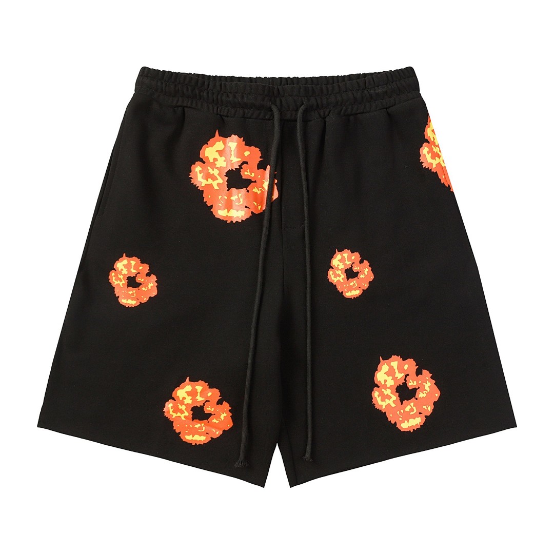 Unbranded 158 DENIM TEARS Cotton Floral High Print Short Black White S-XL 8603# - Image 3