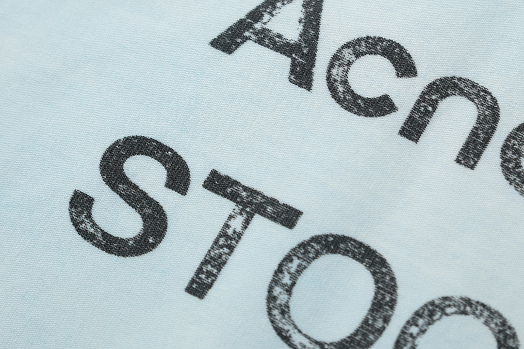 Acne Studios 118 AC LOGO Print Short Sleeve T White Light Blue Dark S-XL 8046# - Image 8