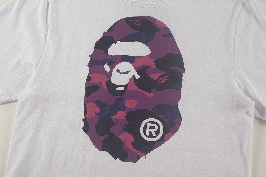 Bape 148 TOP Print Collar Short Sleeve T Black White S-XL - Image 18