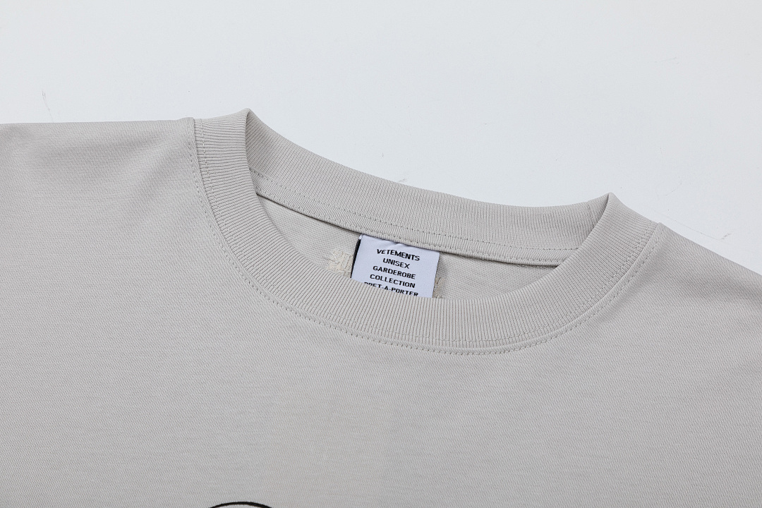 Unbranded 128 New VETEMENTS VTM Stress Print Collar Short Sleeve Water Grey XS-L Diamond 3813# - Image 4