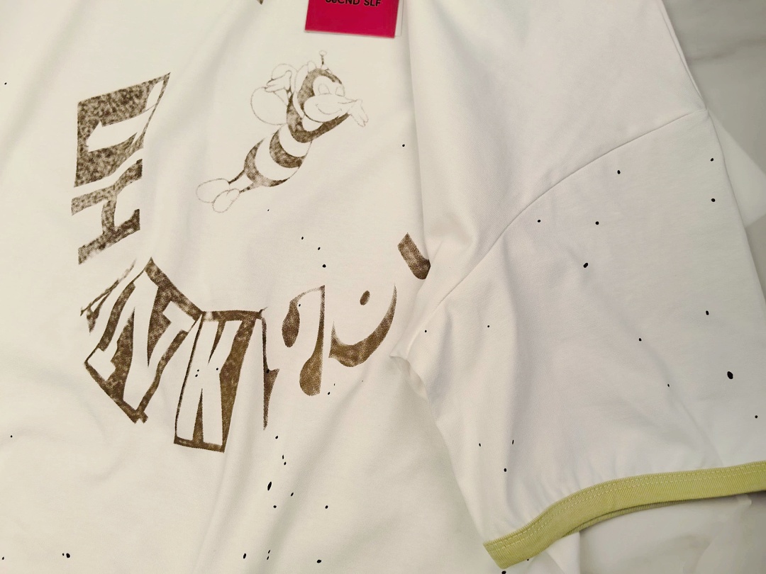 Off-White 128 SECND SLF Yellow Green Small Honey Ink Short Sleeve T : Off White S M L - Image 9