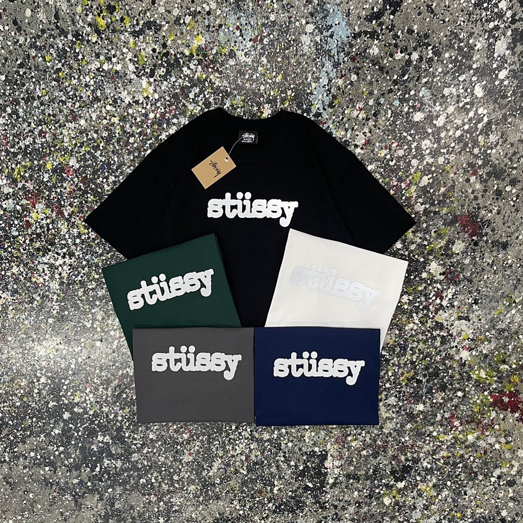 Stussy 108 Stu Light Print Short Sleeve T : Black White Grey Green S M L XL XXL