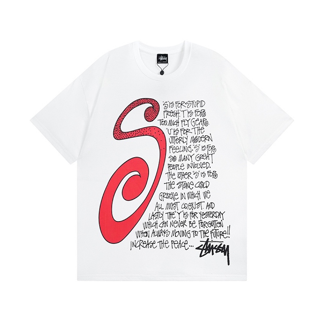 Stussy 98 STU FW22 Logo Print Mens Womens Short Sleeve T : Black White Grass (Green) - Image 5