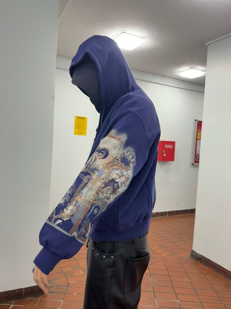 Supreme 368 MICHAEL JACKSON DANGEROUS ZIP UP HOODED Print Black, Purple Blue S-XL - Image 16