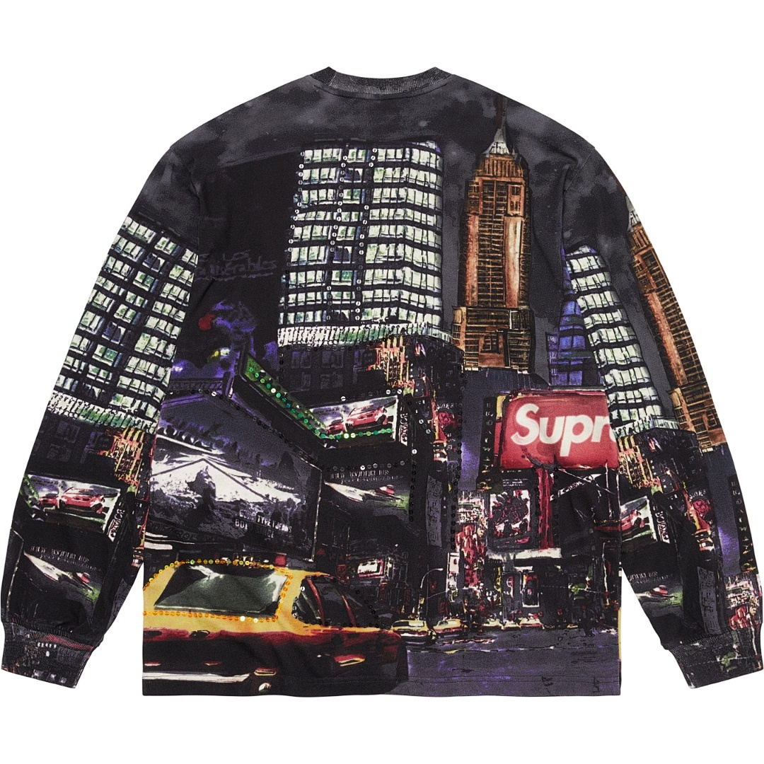 Supreme 298 SS25 SKYLINE SEQUIN L/S TOP Sky Stitching Long Sleeve Black Blue S-XL - Image 28