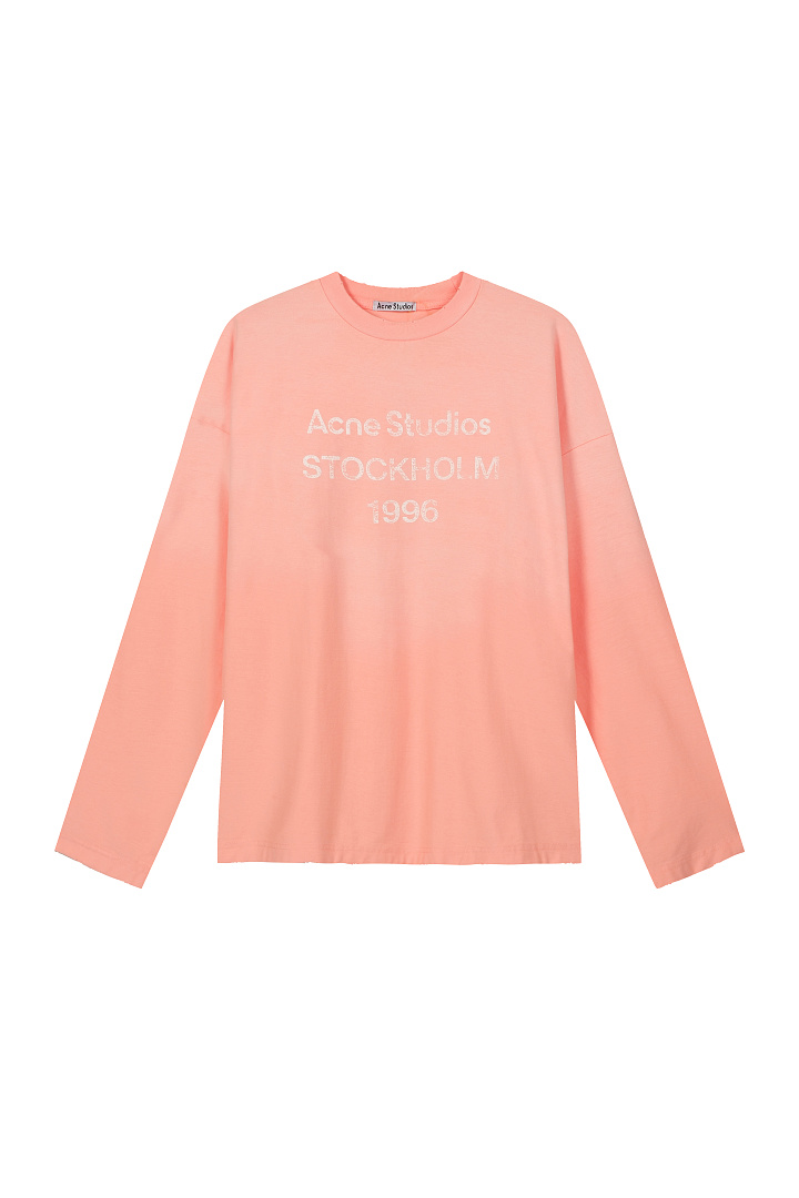 Acne Studios 128 AC LOGO Print Long Sleeve T Pink Black White Olive Green Dark Blue Red Spring Purple S-XL 3286# - Image 5