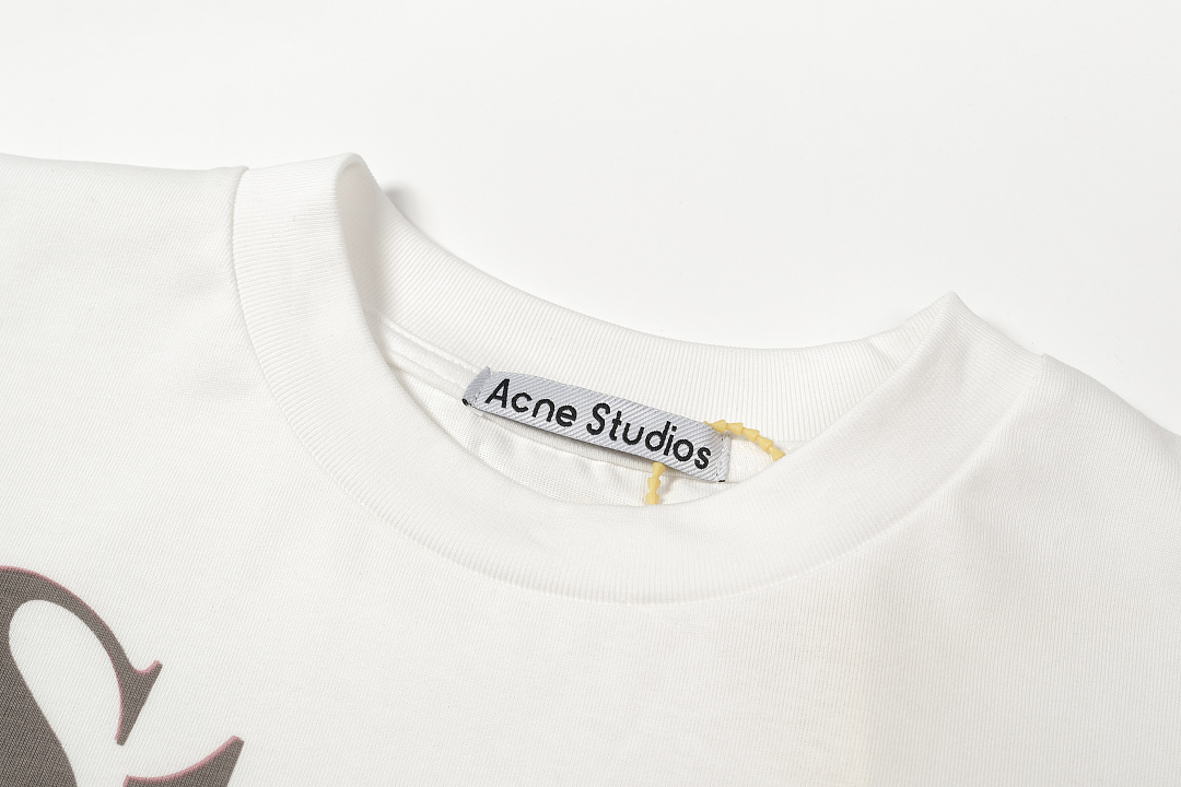 Acne Studios 118 AC Print Short Sleeve T White S-XL 8305# - Image 4