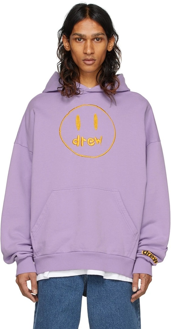 Drew House 228 DREW HOUSE SSENSE Exclusive Painted Mascot Hoodie Collab Limited Embroidered Velvet Black Purple S M L - Image 26