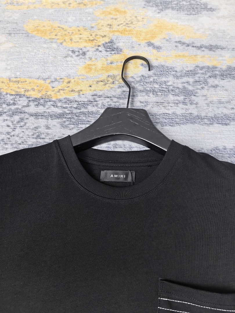 AMIRI 118 26Ss New Embroidered Short Sleeve T Black White S M L XL 9923# - Image 36