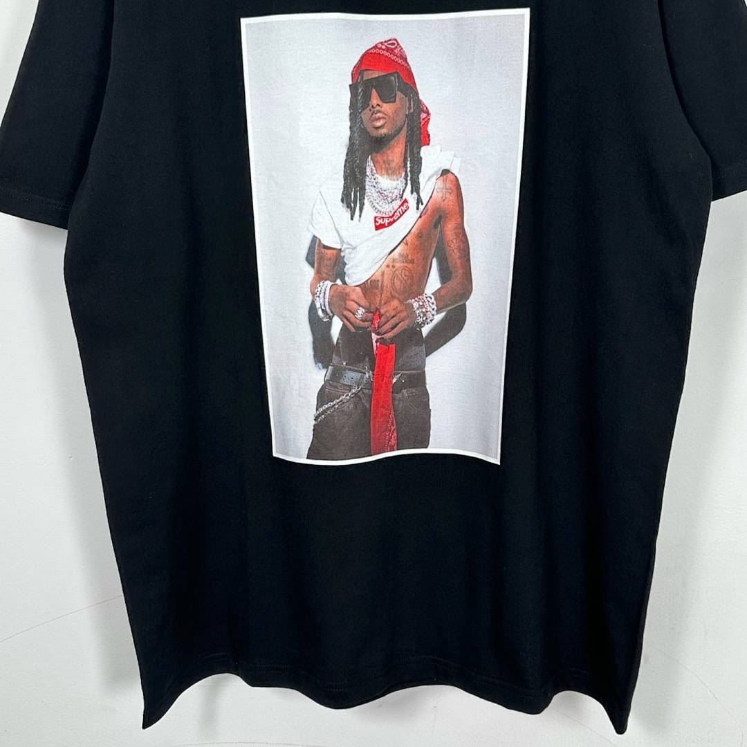 Supreme 138 Khaki T FW25 PLAYBOI CARTI PHOTO TEE Patch Print Short Sleeve Black White S-XL - Image 16