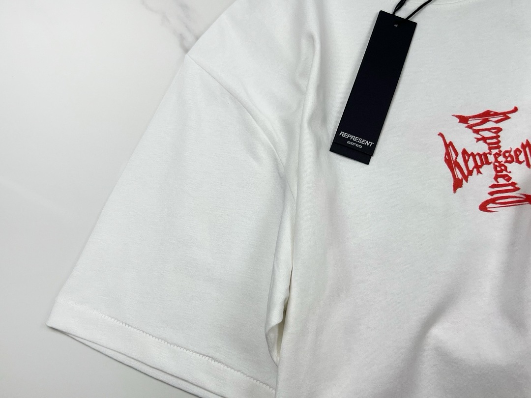 Off-White 118 REPRESENT New High Mens Womens Top Wide Short Sleeve : S M L XL Off (White) - Image 11