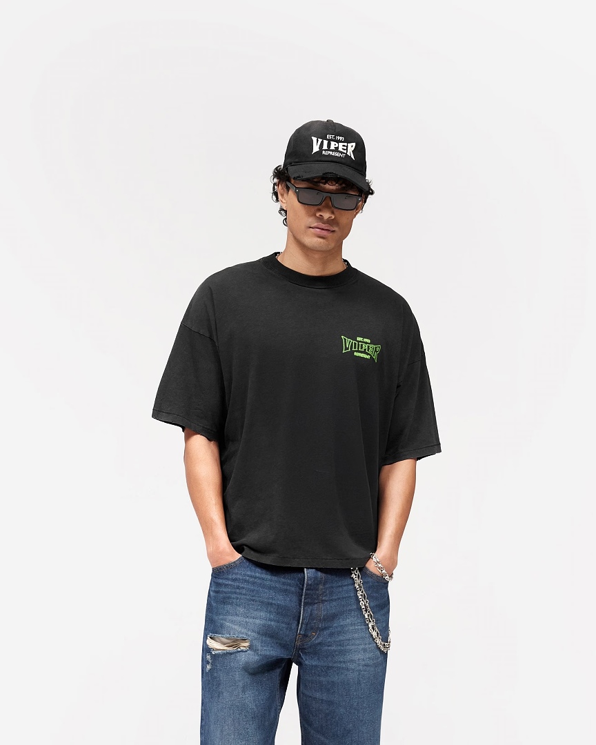Represent 138 REPRESENT New High Mens Womens Top Wide Short Sleeve : S M L XL Water (Black) - Image 12