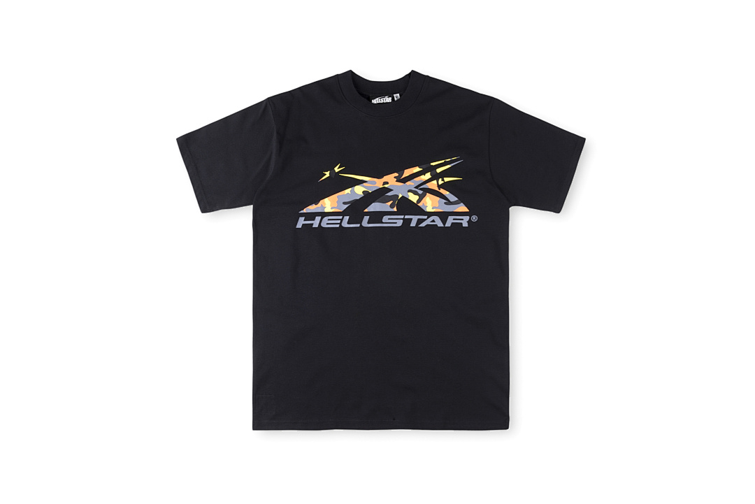 Bape 148 Hellstar Studios Gel Sports Logo Tee Camo Print Short T Black Pink Yellow S-XL - Image 4