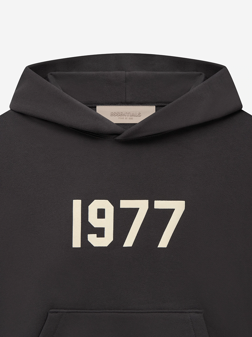 Essentials 218 ESS HOODIE 1977 Print Velvet Black Iron Dark Oatmeal XS-XL 460G Surface 6080# - Image 24
