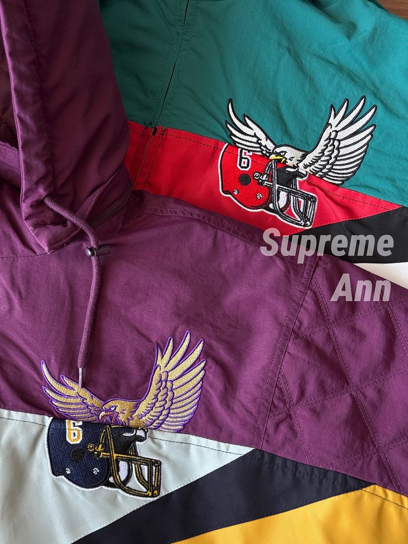 Supreme 598 MM6 SS26 WEEK4 Split Stadium Jacket Water Wind : Black / Navy S–XL - Image 18