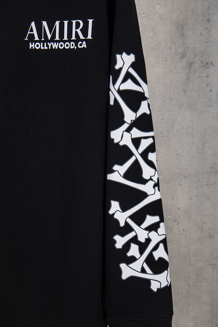 AMIRI 138 Wide Version Model Long Sleeve T Black White S M L XL 602# - Image 43