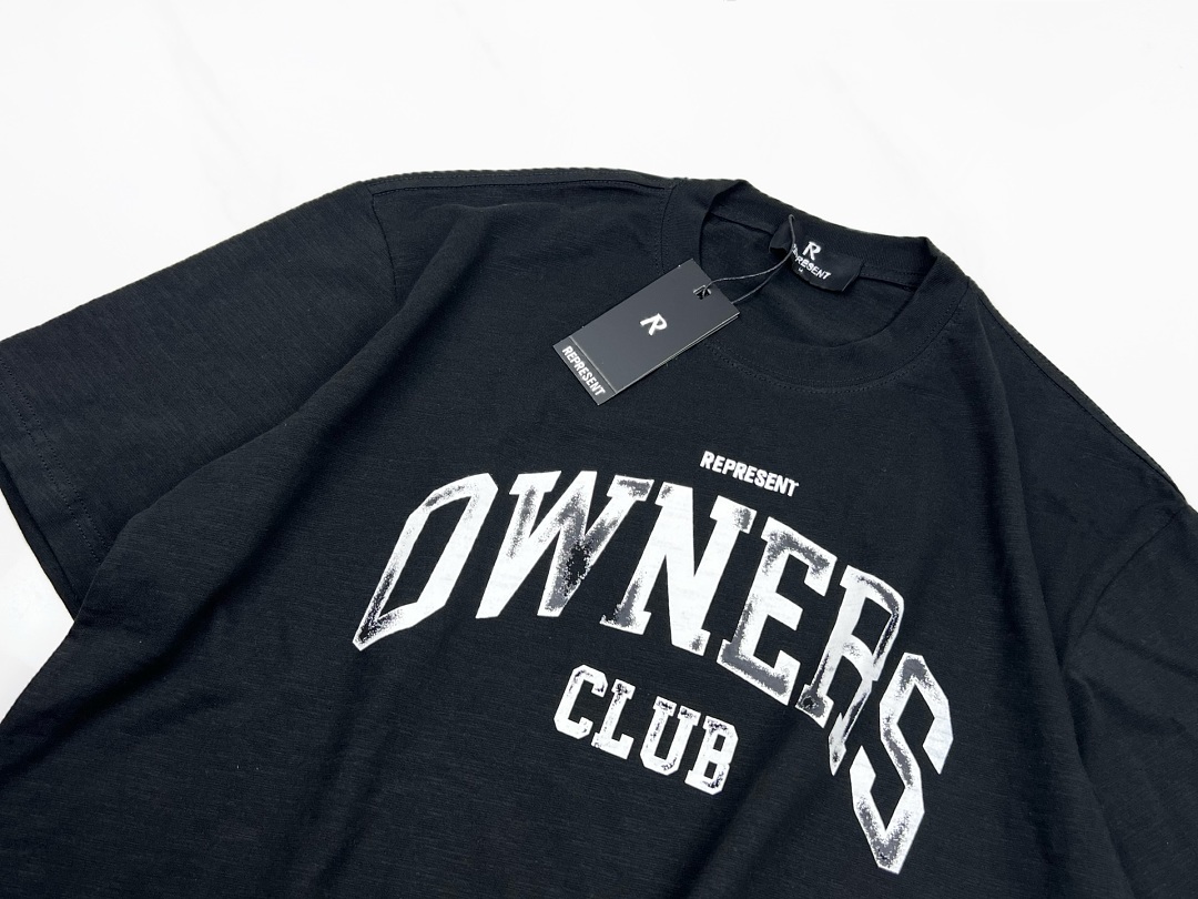 Off-White 128 REPRESENT New High Mens Womens Top Wide Short Sleeve T : S M L XL Washed Blue Off (White) - Image 4