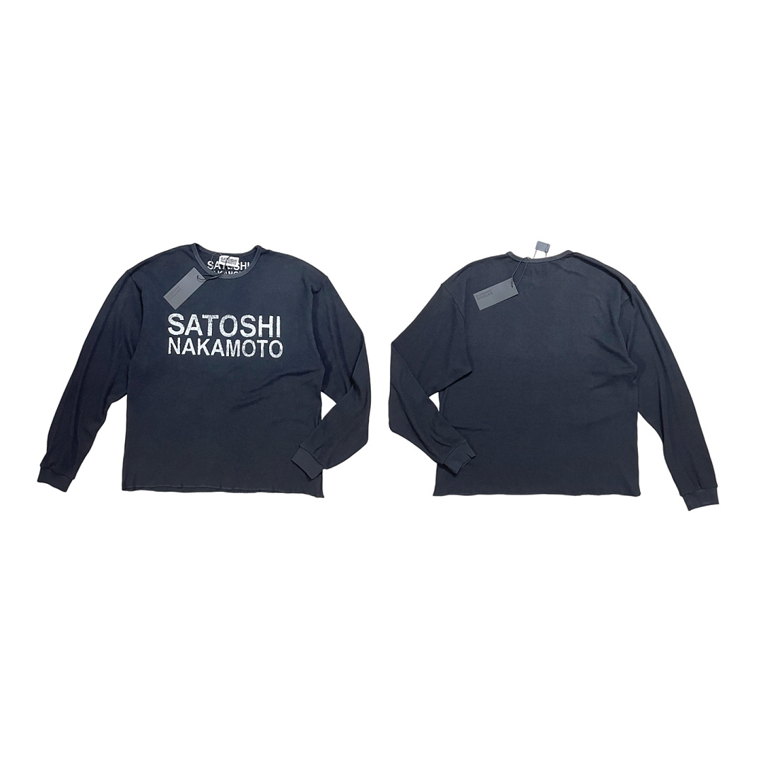 Off-White 148 SATOSHI NAKAMOTO Long Sleeve : Off White Washed Black S M L - Image 4