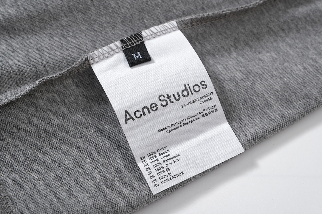 Acne Studios 118 AC LOGO Print Short Sleeve T Pink Floral Grey Black White Red Olive Green Dark Blue Spring Purple S-XL 8026# - Image 113