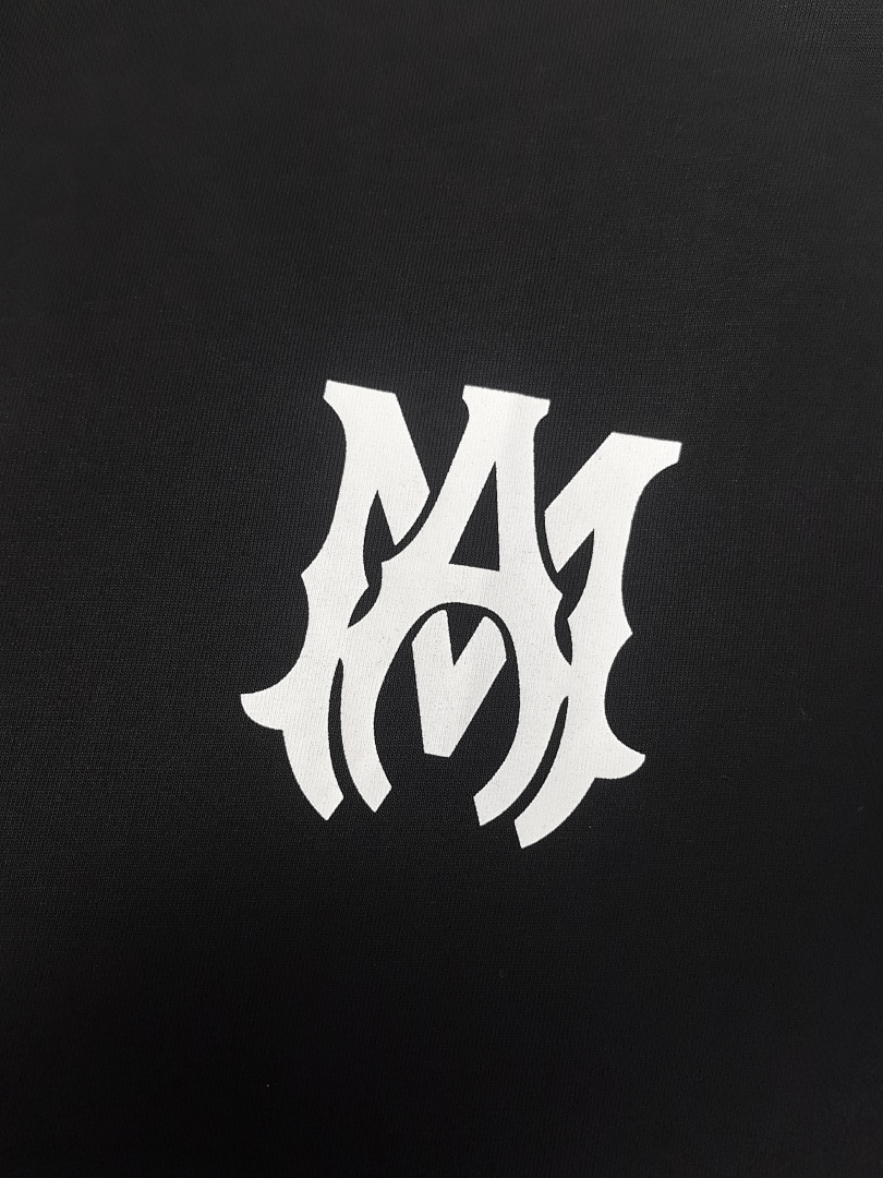 AMIRI 118 Wide Version Model Short Sleeve T Logo Print High Wind Black White S M L XL 9916# - Image 33