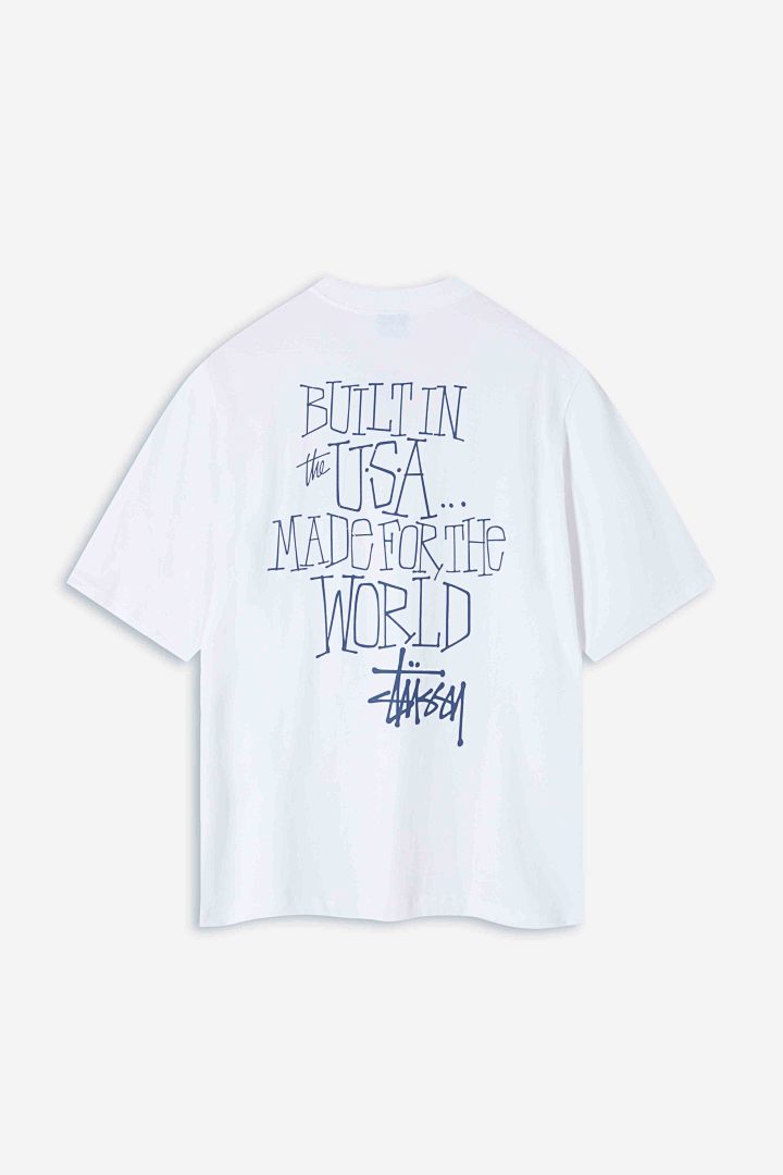 Stussy 108 Stu Fw24 Built In USA Pigment Dyed Tee Print Short Sleeve T Black White S M L - Image 4