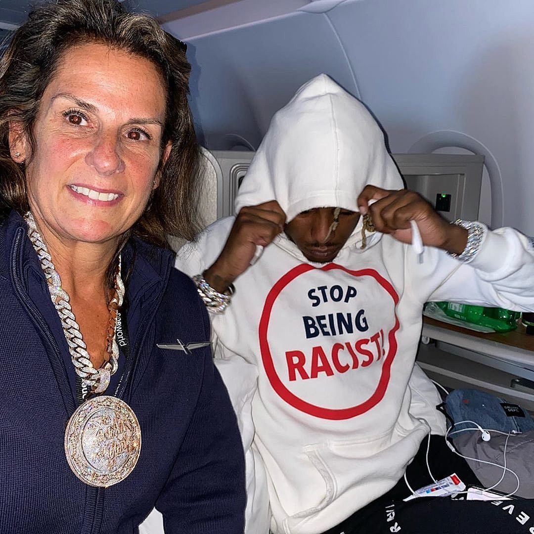 Celine 238 GALLERY DEPT STOP BEING RACIST REVERSIBLE ATK HOODIE GD Label True Surface Print : White S M L - Image 14