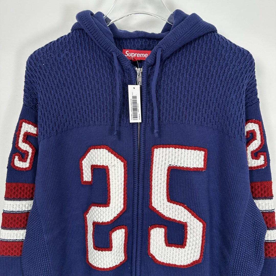 Supreme 538 SS25 FOOTBALL HOOD SWEATER Fleece Black White Blue S-XL - Image 22