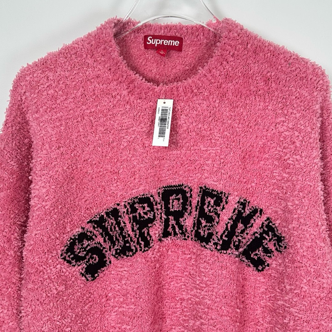 Supreme 368 SS25 TEXTURED ARC SWEATER Fleece Velvet Black Apricot Pink S-XL - Image 19