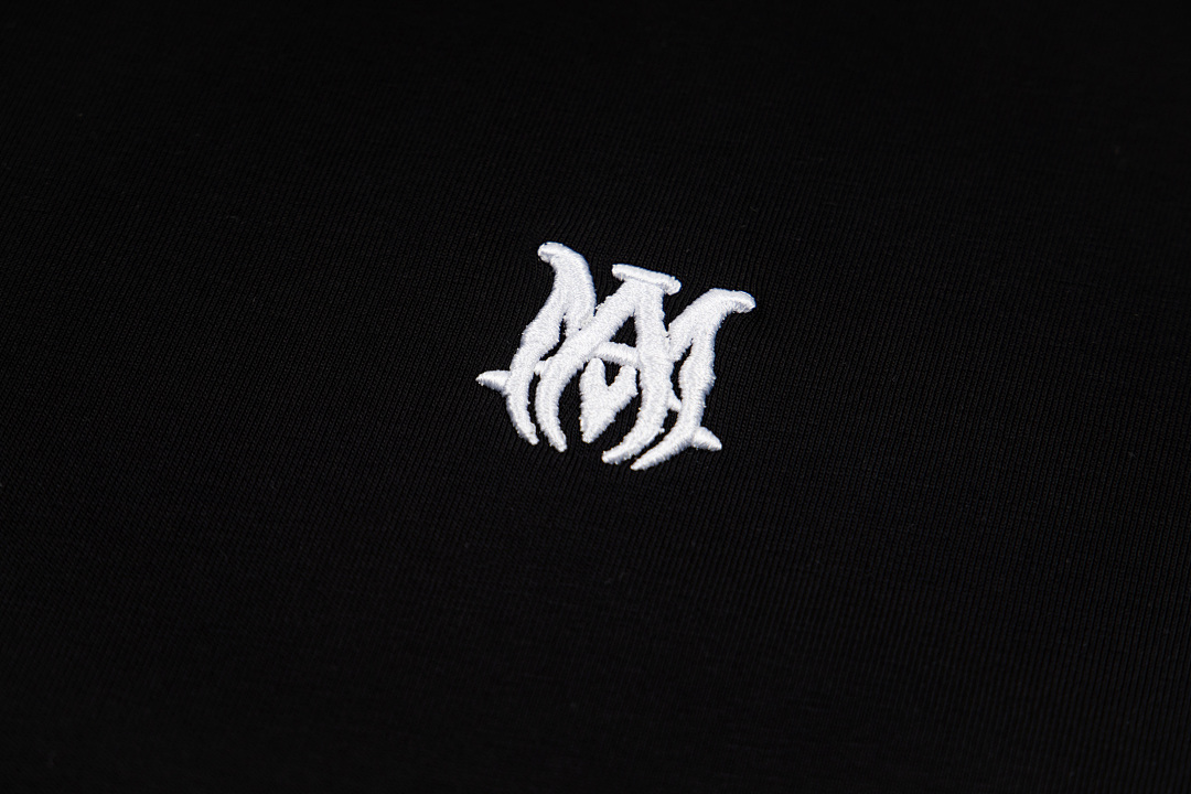 AMIRI 118 Wide Version Model Short Sleeve T Logo Embroidered High Wind Black White S M L XL 9906# - Image 6