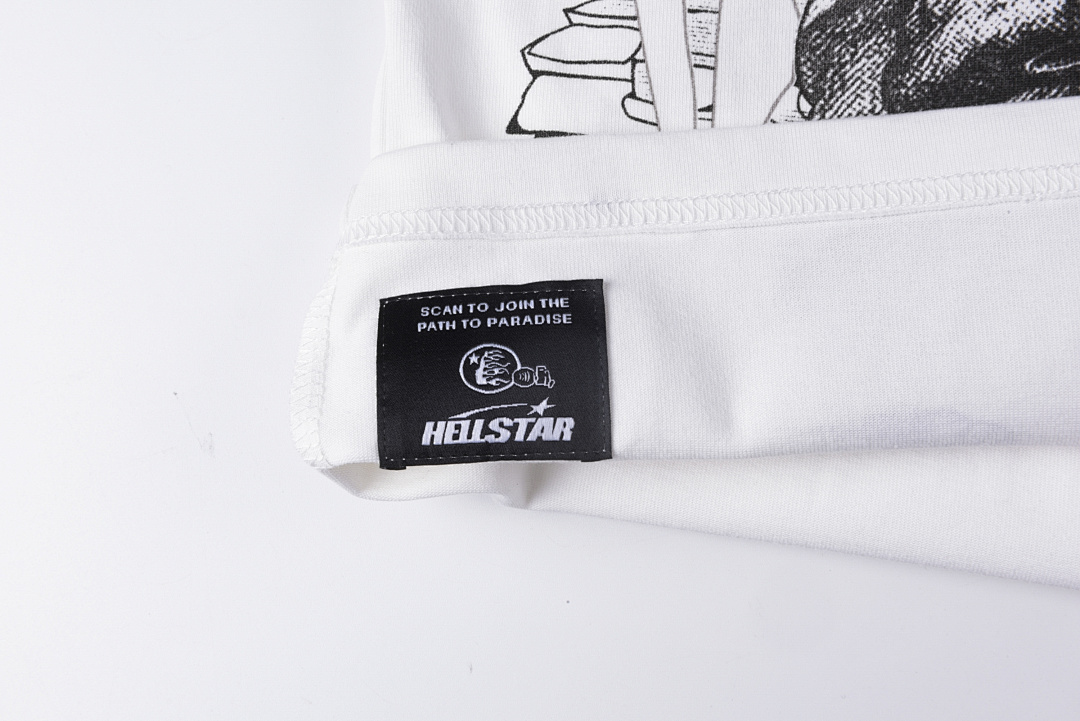 Hellstar 148 Hellstar Studios Tee Wind Print Short T White S-XL - Image 6
