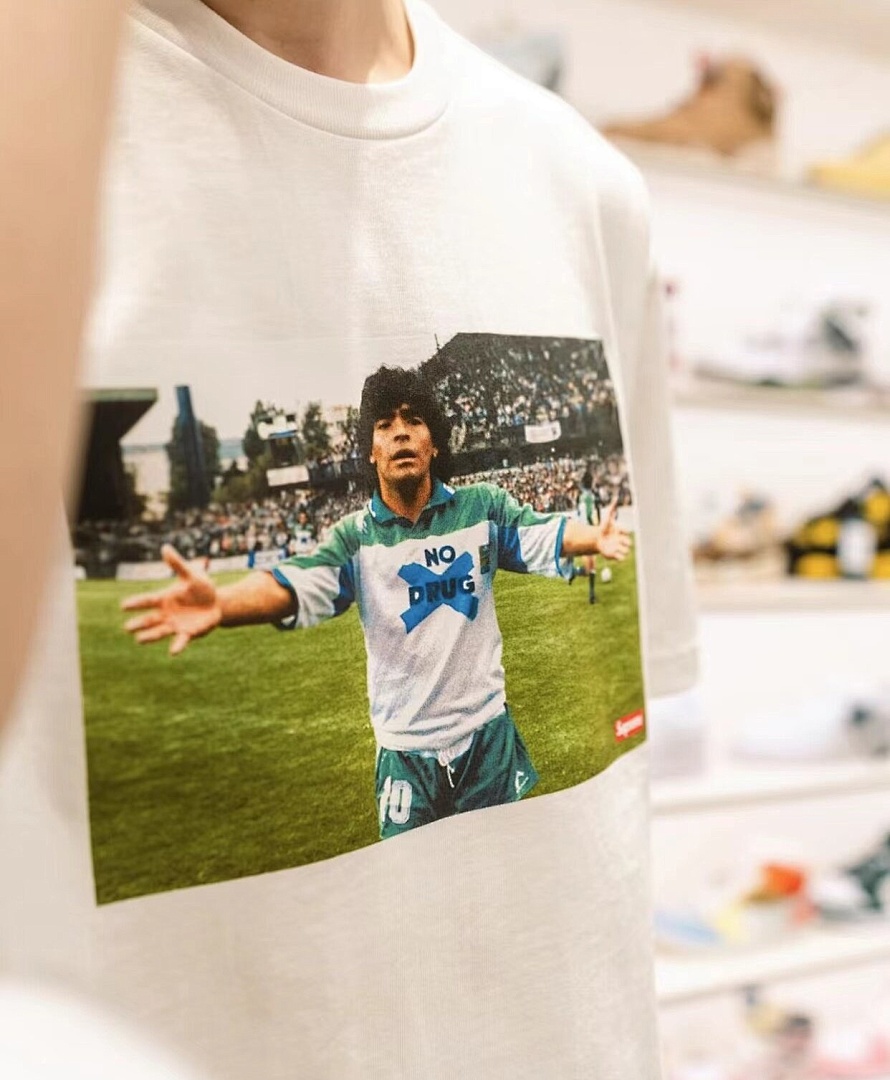 Supreme 108 SUP FW24 Maradona Tee Print Short Sleeve T Black White S M L XL B359# - Image 8