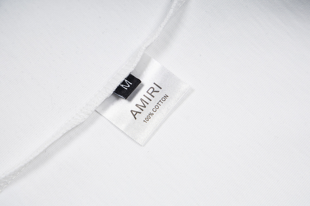 AMIRI 118 Wide Version Model Short Sleeve T Logo Print High Wind Black White S M L XL 9903# - Image 22