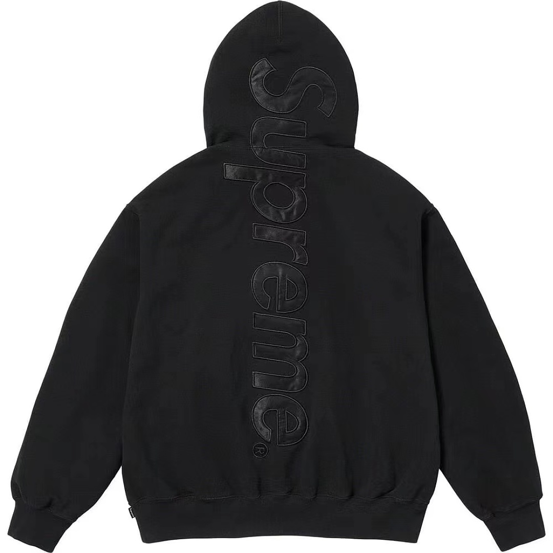 Supreme 258 FW23 SATIN HOODIE Surface Big LOGO Floral Black S M L - Image 4