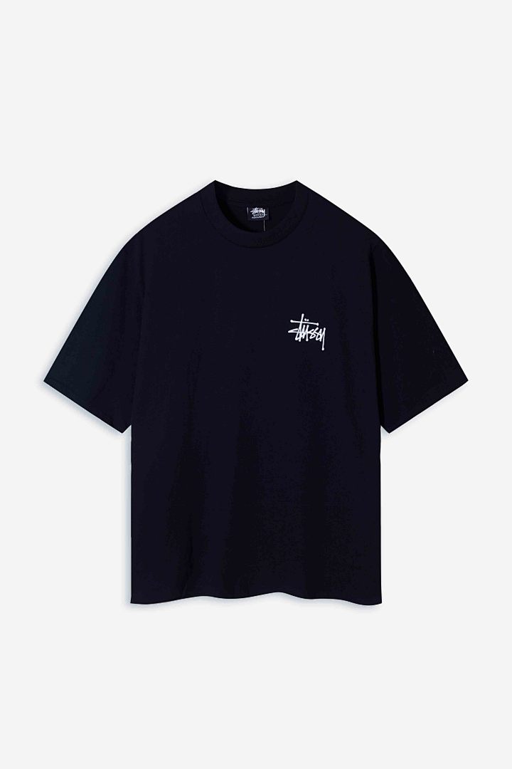 Stussy 108 Stu Fw24 Built In USA Pigment Dyed Tee Print Short Sleeve T Black White S M L - Image 5