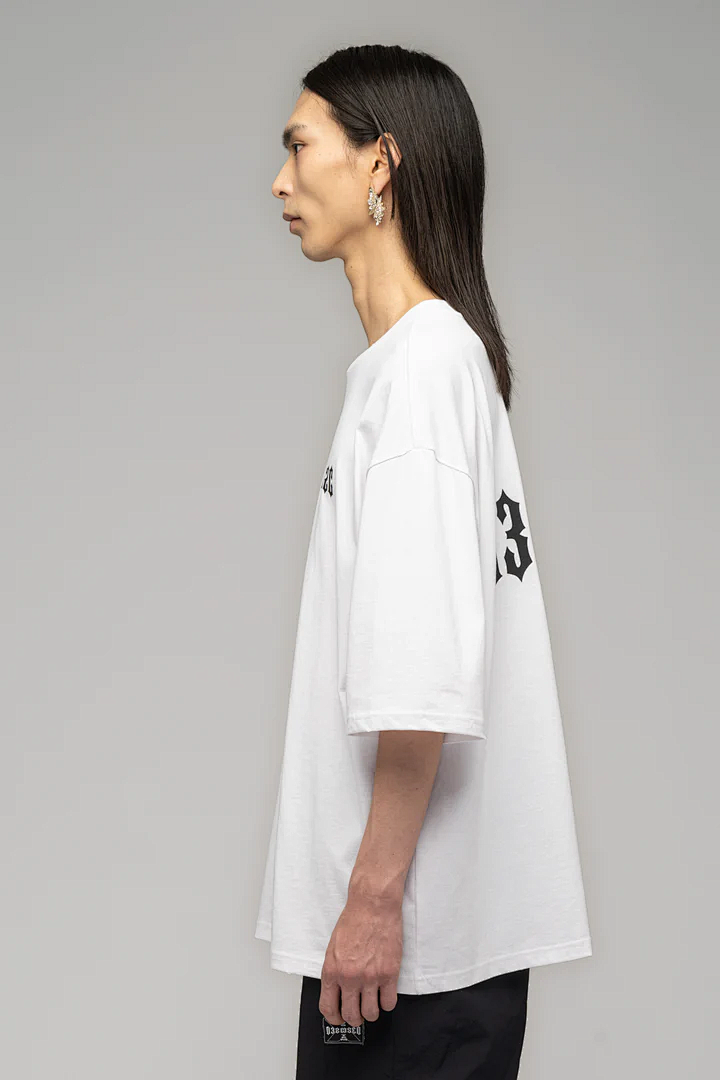 Unbranded 118 032C ''CRUX'' OVERSIZED BOX-CUT Print Short Sleeve T White S-XL 8010# - Image 21