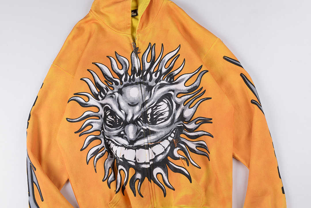 Hellstar 318 Hellstar Studios Sun Zip Orange Hoodie Capsule 11 S-XL - Image 4
