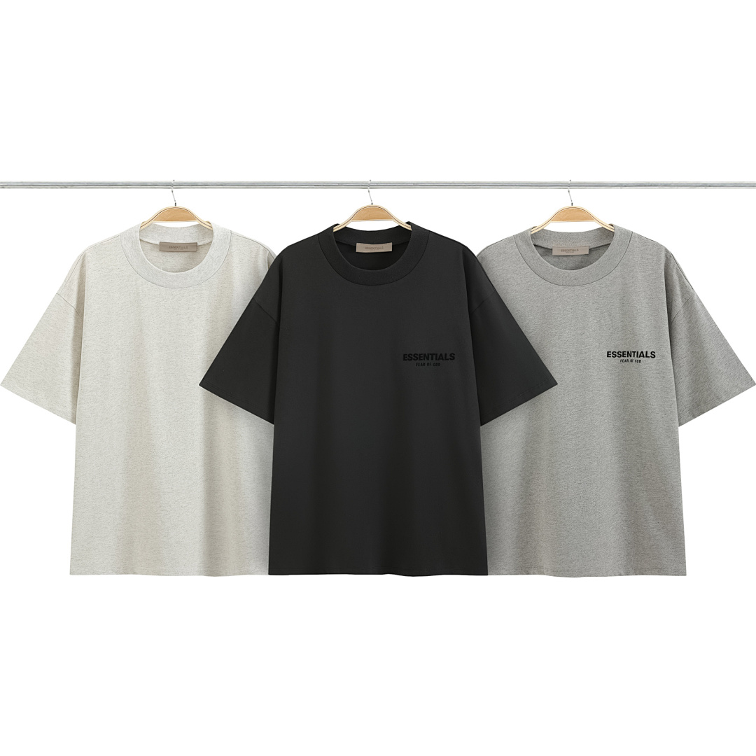 Essentials 118 Stitching ESS Velvet Print Short Sleeve : XS-XL Black Grey Dark Floral Light #