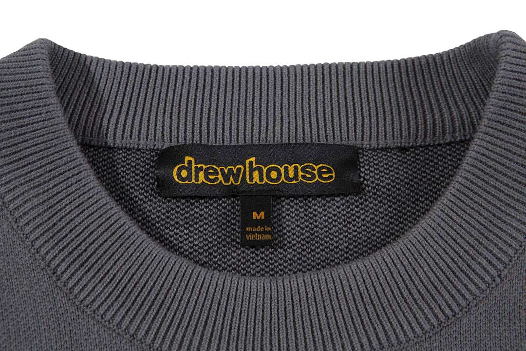 Drew House 218 DREW HOUSE LAVANDER Logo Floral Solid Long Sleeve Fleece Grey Purple S M L - Image 7