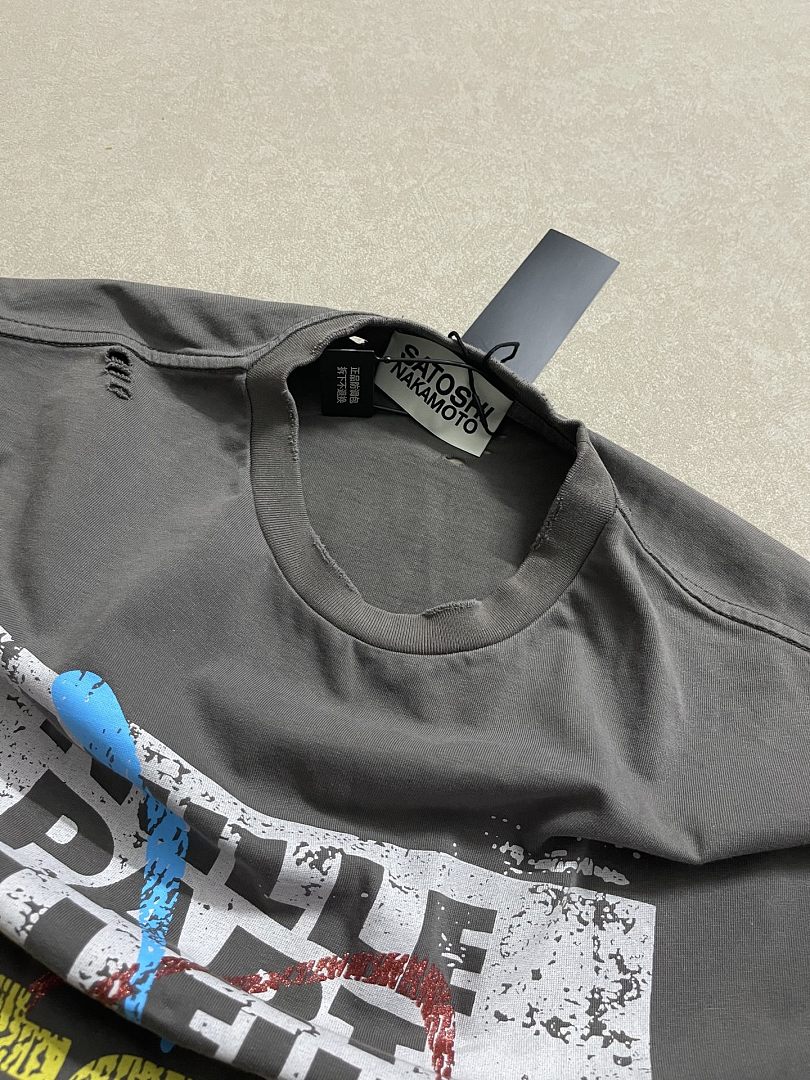 Unbranded 138 Satoshi Nakamoto“Everywhere & Nowhere” Washed Grey Print T S M L - Image 10
