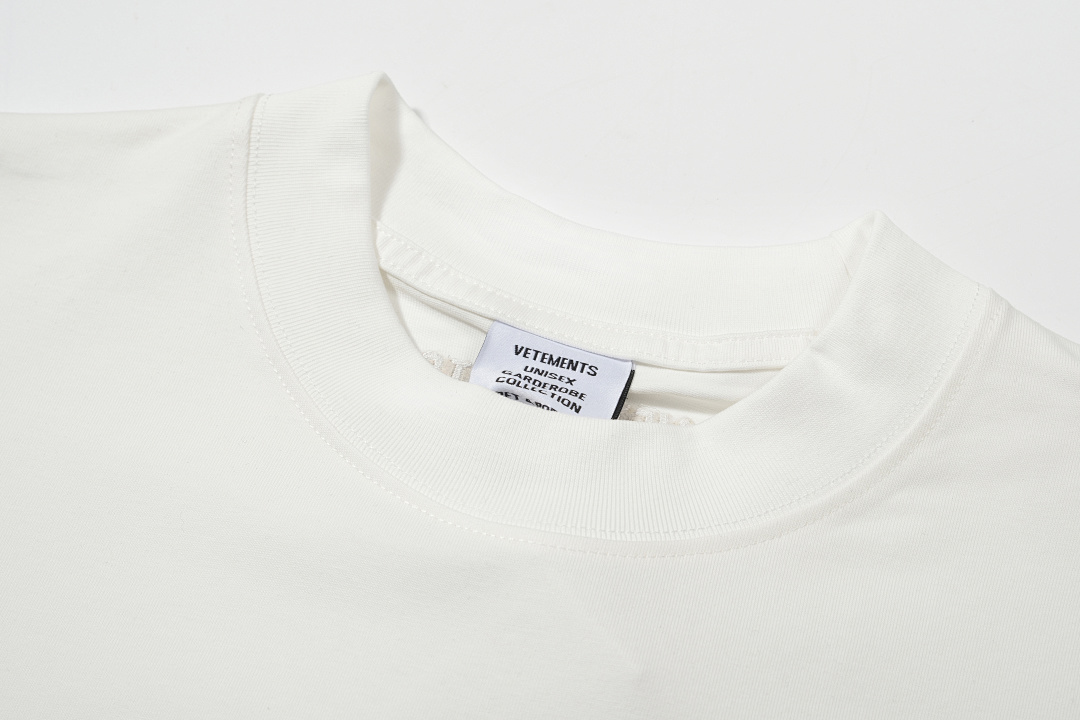 Unbranded 118 Vetements Label Logo Print Short Sleeve T White S-XL V5100# - Image 4