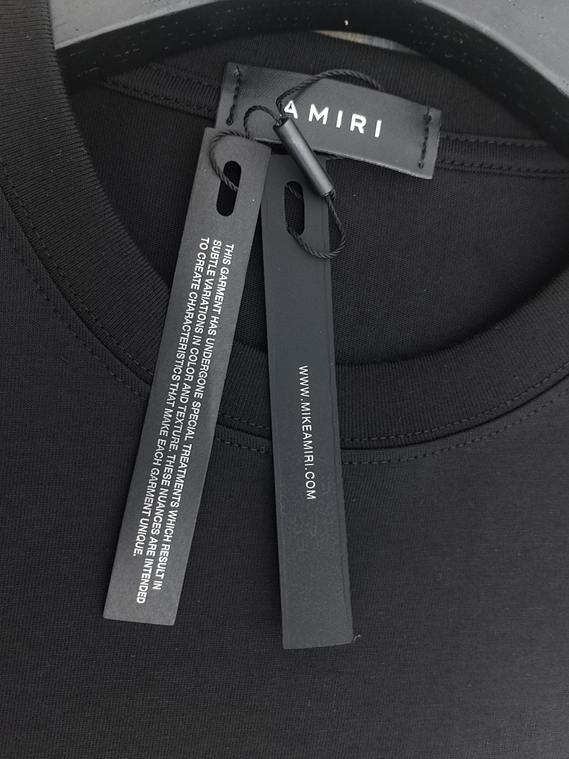 AMIRI 118 Wide Version Model Short Sleeve T Logo Print High Wind Black White S M L XL 9904# - Image 33