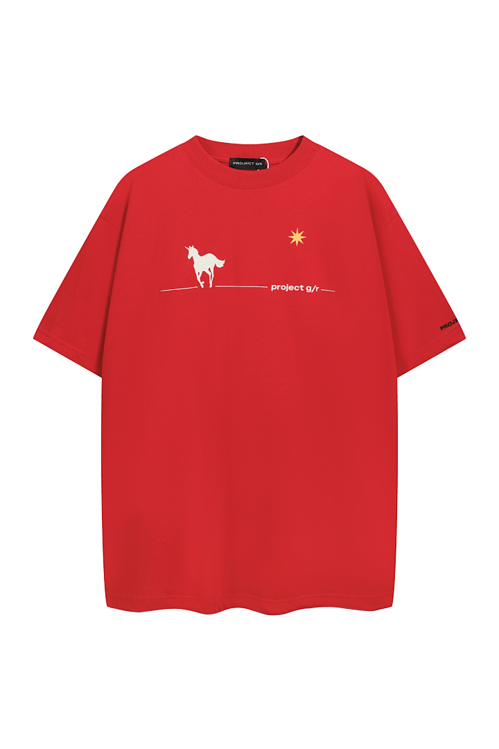 Unbranded 118 PROJECT G/R Print Short Sleeve T Red Black 1 2 P6042# - Image 20